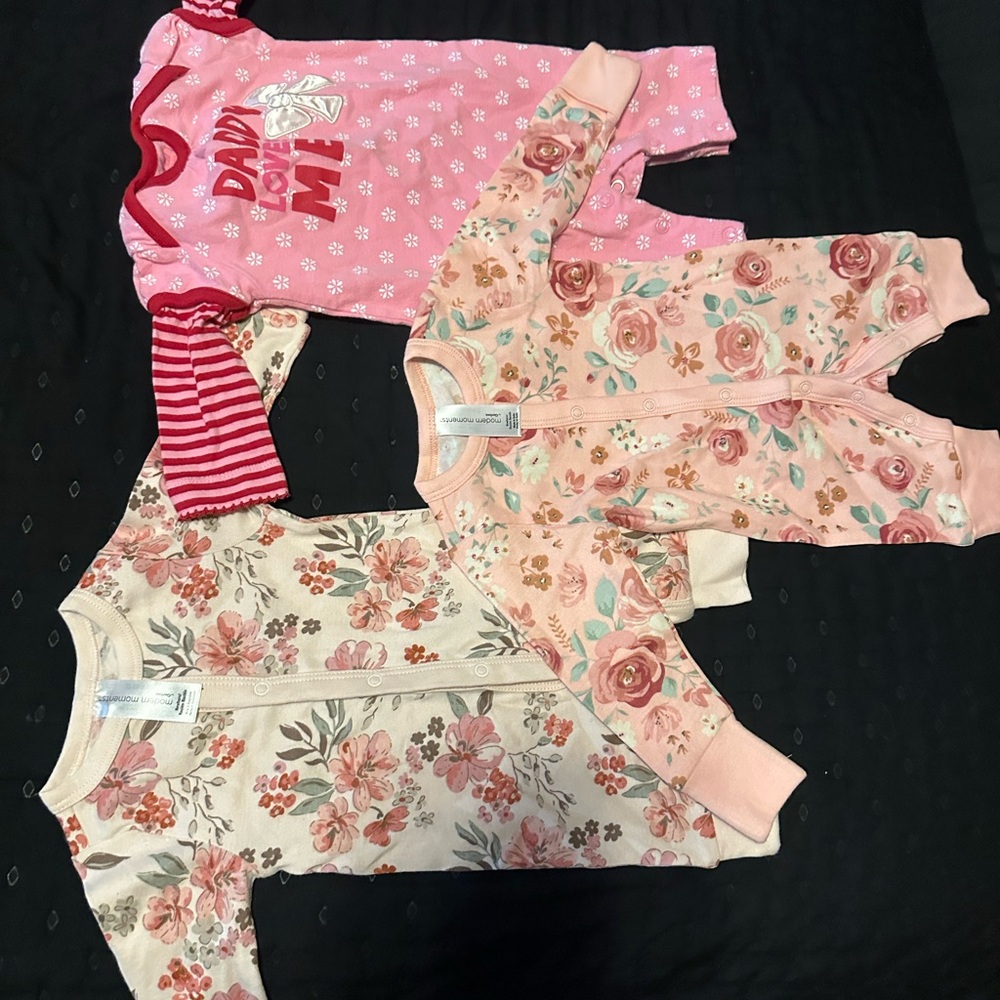 Floral and Pink Kids One Piece Set